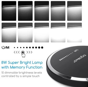 Aigostar - Lampada da tavolo LED dimmerabile con funzione Touch LED/8W/230V 3000-6000K nero