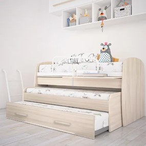 Letto attrezzato BEA scrittoio tre letti ragazzi disponibile in diverse colorazioni L.198cm H115cm