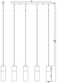 GLOBO 21000-4HM - Lampadario a sospensione con filo ANNIKA 4xE27/25W/230V ottone