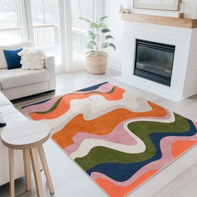 Passatoia arancione lavabile 80x200 cm Squiggly Orange – Mila Home