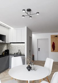 Lampada da soffitto in acciaio HALO 4 bianco/nero 4xGX53