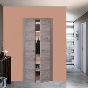 Porta per cabina armadio a battente Swin in legno colore rovere corda, L 80 x H 210 cm, apertura reversibile