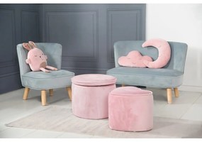 Pouf per bambini in velluto rosa chiaro Lil Sofa - Roba