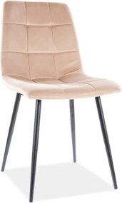 Sedia Mila in velluto beige/nero Blu28
