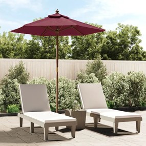 Ombrellone Da Giardino Con Palo İn Legno Bordeaux 196x231 Cm /