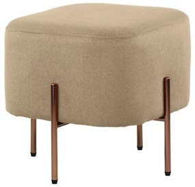 Pouf poggiapiedi Kate quadrato in tessuto beige