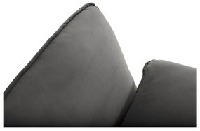 Divano angolare in velluto grigio scuro, angolo destro Vienna - Cosmopolitan Design