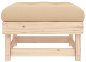 Poggiapiedi da giardino con cuscini 2 pz legno massello di pino