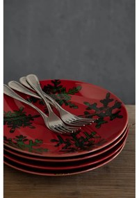 Set di 4 piatti da dessert in gres rosso e nero, ø 21,6 cm Snowflake - Casafina