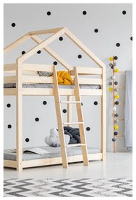 Casa/pavimento letto per bambini in legno di pino 80x180 cm in colore naturale Mila DMP - Adeko