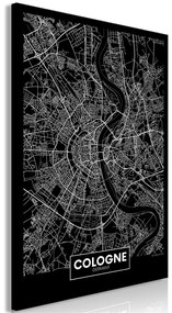 Quadro Dark Map of Cologne (1 Part) Vertical