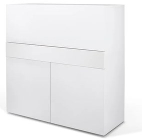 Tavolo da lavoro con piano bianco 110x42 cm Focus - TemaHome