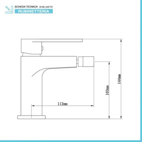 Rubinetto bidet cromato serie Recta