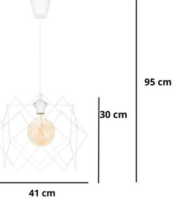 Lampadario a sospensione con filo GALL 1xE27/60W/230V bianco