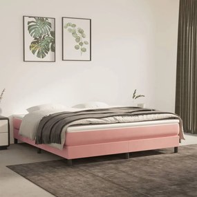 Giroletto a molle rosa 160x200 cm in velluto