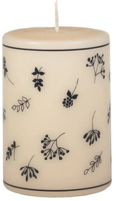 Candela beige-blu, tempo di combustione 48 h Fleur - Unipar