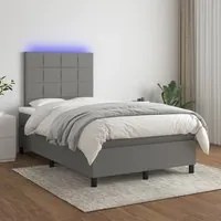 Letto a Molle Materasso e LED Grigio Scuro 120x200cm in Tessutocod mxl 74958