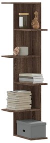 Scaffale Angolare Muro Rovere Marrone 36,5x36,5x140 Cm Legno /