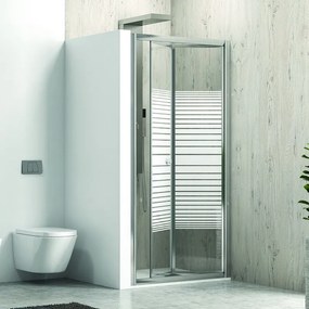 Porta doccia 85cm a libro vetro serigrafato altezza 180cm KM4000S - KAMALU
