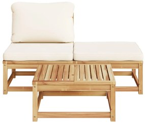 Set mobili da giardino 3pz con cuscini legno massello di acacia