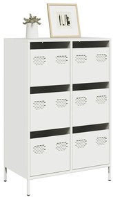 Credenza Bianca 68x39x101,5 Cm İn Acciaio /