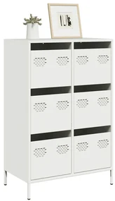 Credenza Bianca 68x39x101,5 Cm İn Acciaio /