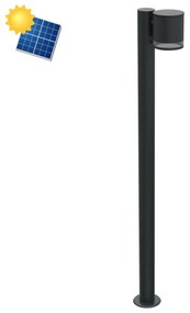 Paletto da Giardino Solare Nero da 100cm IP54 in Alluminio Colore Bianco Naturale 4.000K