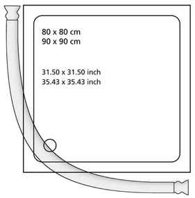 WENKO 19219100 - Asta doccia 80x90 cm bianca