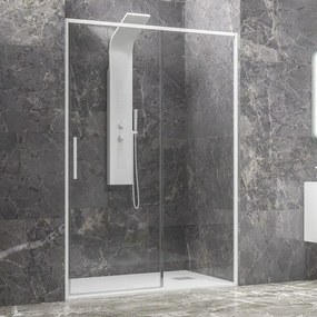 Kamalu - Porta doccia 150 cm colore bianco vetro 6 mm altezza 200h | KLA4000B
