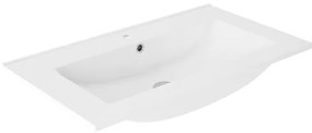 Lavabo a incasso rettangolare vasca centrale Flat L 81 x H 18 x P 46 cm in ceramica bianco lucido