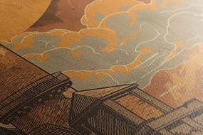 Stampa su tela – Faro da favola arancione