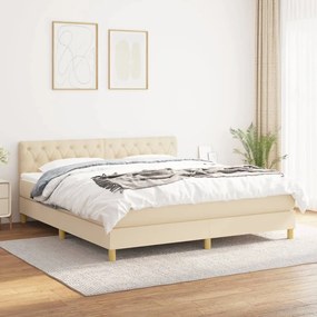 Giroletto A Molle Con Materasso Crema 160x200 Cm İn Tessuto /