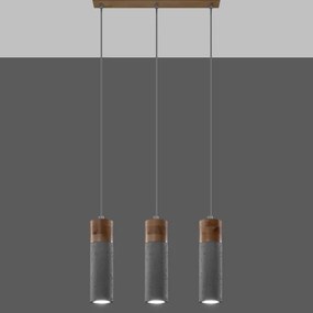 Sollux SL.0967 - Lampadario a sospensione con filo ZANE 3xGU10/40W/230V calcestruzzo/legno