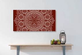 Quadro su tela – Mandala etnica delicata in bordeaux