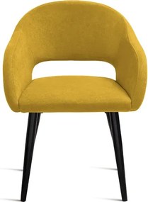 Sedia imbottita in tessuto Giallo con struttura in metallo WEST 2 sedie