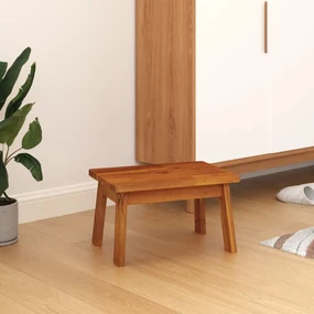 Sgabello 38x26x22 Cm İn Legno Massello Di Acacia /