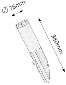 Rabalux 8266 - Applique da esterno con sensore INOX TORCH 1xE27/25W/230V