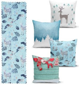 Set di 4 federe natalizie e runner da tavola Winter Wonderland - Minimalist Cushion Covers