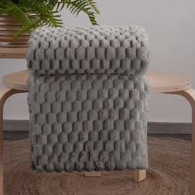 Coperta grossa in grigio con un motivo moderno Larghezza: 150 cm | Lunghezza: 200 cm