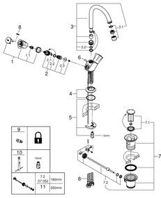 GROHE 21375001 - Miscelatore lavabo COSTA L, cromo lucido