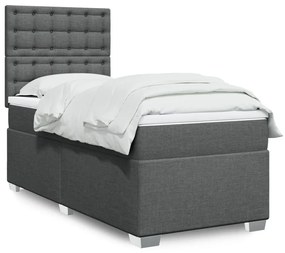 Giroletto A Molle Con Materasso Grigio Scuro 100x200 Cm Tessuto /