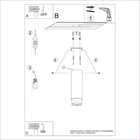 Plafoniera nera/dorata Crown – Sollux