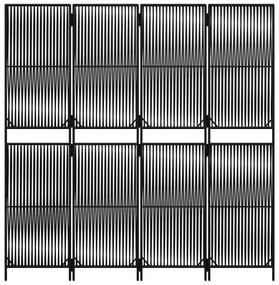 Divisorio per ambienti a 4 pannelli nero in polyrattan