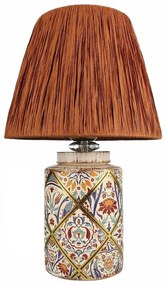 Lampada da tavolo color terracotta con paralume in carta lavorata (altezza totale 40 cm) Alev – Opviq lights