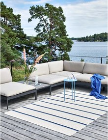 Tappeto da interno/esterno blu/color crema 70x90 cm Olle Blue Vanilla – Pappelina