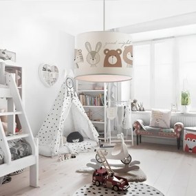 Lampadario per bambini CANDY 1xE27/40W/230V bianco/marrone