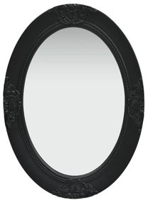 Specchio da Parete Stile Barocco 50x70 cm Nero