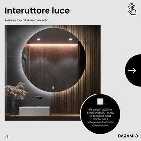 Specchio asimmetrico con luce LED G4