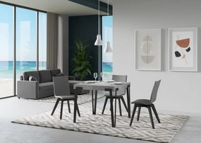 Tavolo Allungabile Rio P.90 - Struttura Antracite, 90x130/234 cm Rio / Cemento