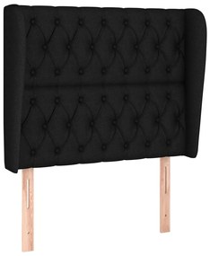 Testiera ad orecchio nera 93x23x118/128 cm in tessuto